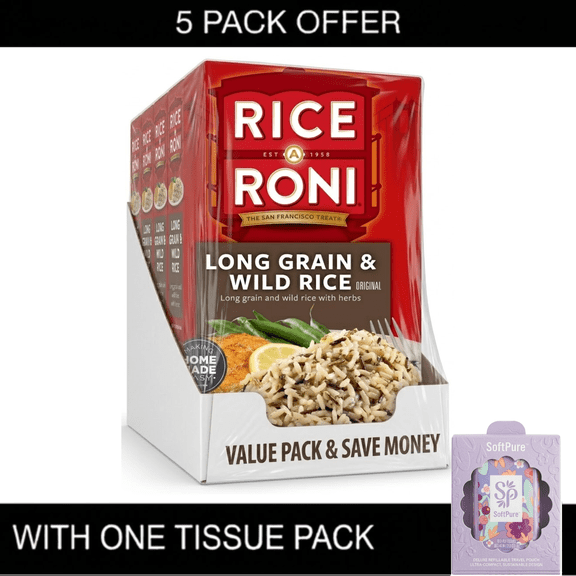 Rice-A-Roni Long Grain & Wild Rice Mix Packaged Meal, 4.3 oz Shelf-Stable Boxes