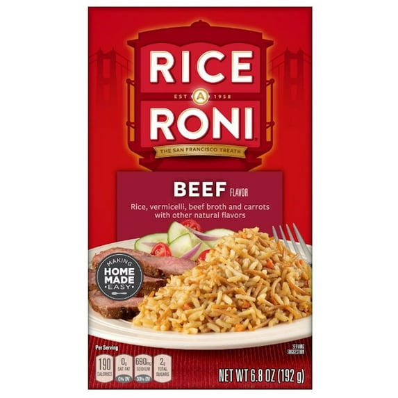 Rice-A-Roni Rice Mix Beef 6.8 oz (Pack of 20)