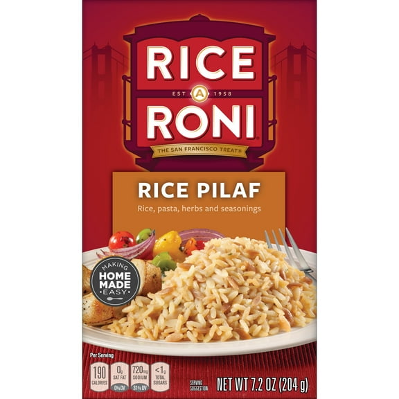 Rice-A-Roni, Rice Pilaf Rice & Pasta Mix, 7.2 oz Box, Uncooked Dry Rice and Pasta (Pack of 8)