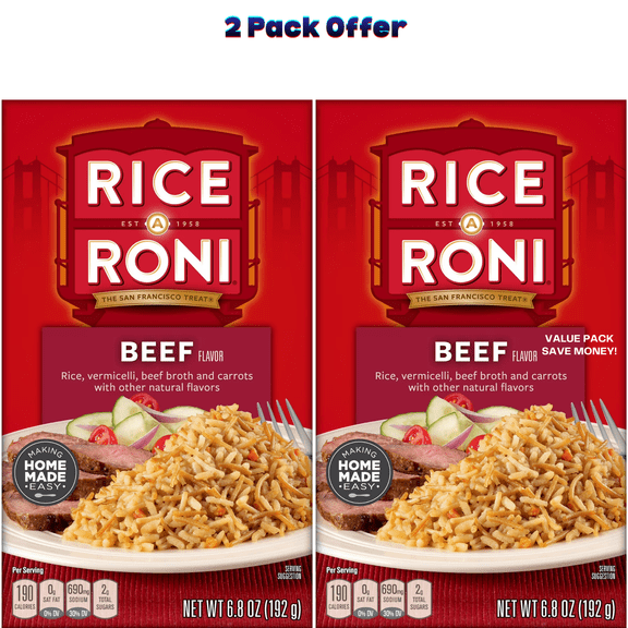 Rice A Roni Rice Vermicelli Beef Broth And Carrots Beef Flavor 6.8 oz. ( 2 Pack )