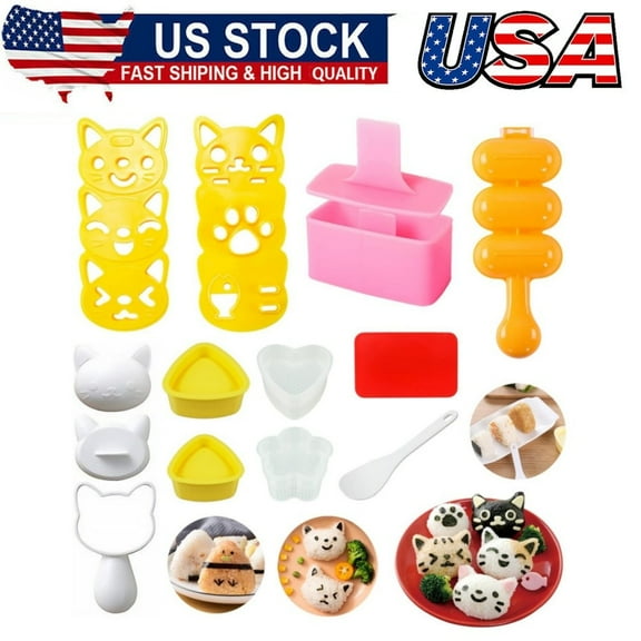 Rice Ball Mold Cute Cat Sushi Mold for Kids, Musubi Maker Press, Rice Ball Mold
