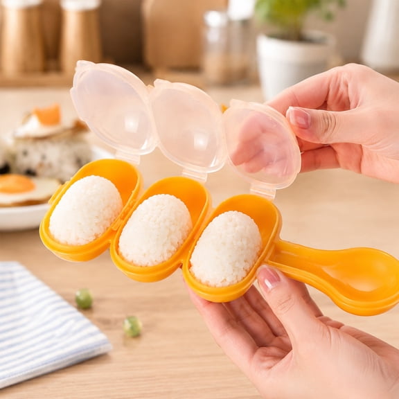 Rice Ball Mold with Mini Rice Scoop, Cute Sushi Plate, DIY Sticky Rice Molds Large Ball Mold Kitchen Tool Rice Ball Maker Shake, Rice Roll Shaker Ball Maker for Sushi Plates Set Make Sushi