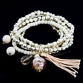 thumbnail image 1 of Rice Beads And Glass Tassels Multi-layer Stretch Bracelet, 1 of 1