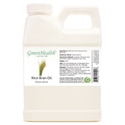 GreenHealth Rice Bran Carrier Oil   100% Pure, Cold Pressed, 16 fl oz   White Plastic Jug for Skin, Hair, Massage & DIY Formulations