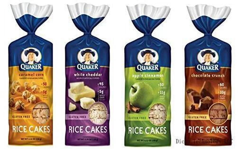 Rice Cakes Variety Bundle - Pack Of 4 Flavors, Chocolate Crunch, Apple Cinnamon, Caramel Corn, White Cheddar