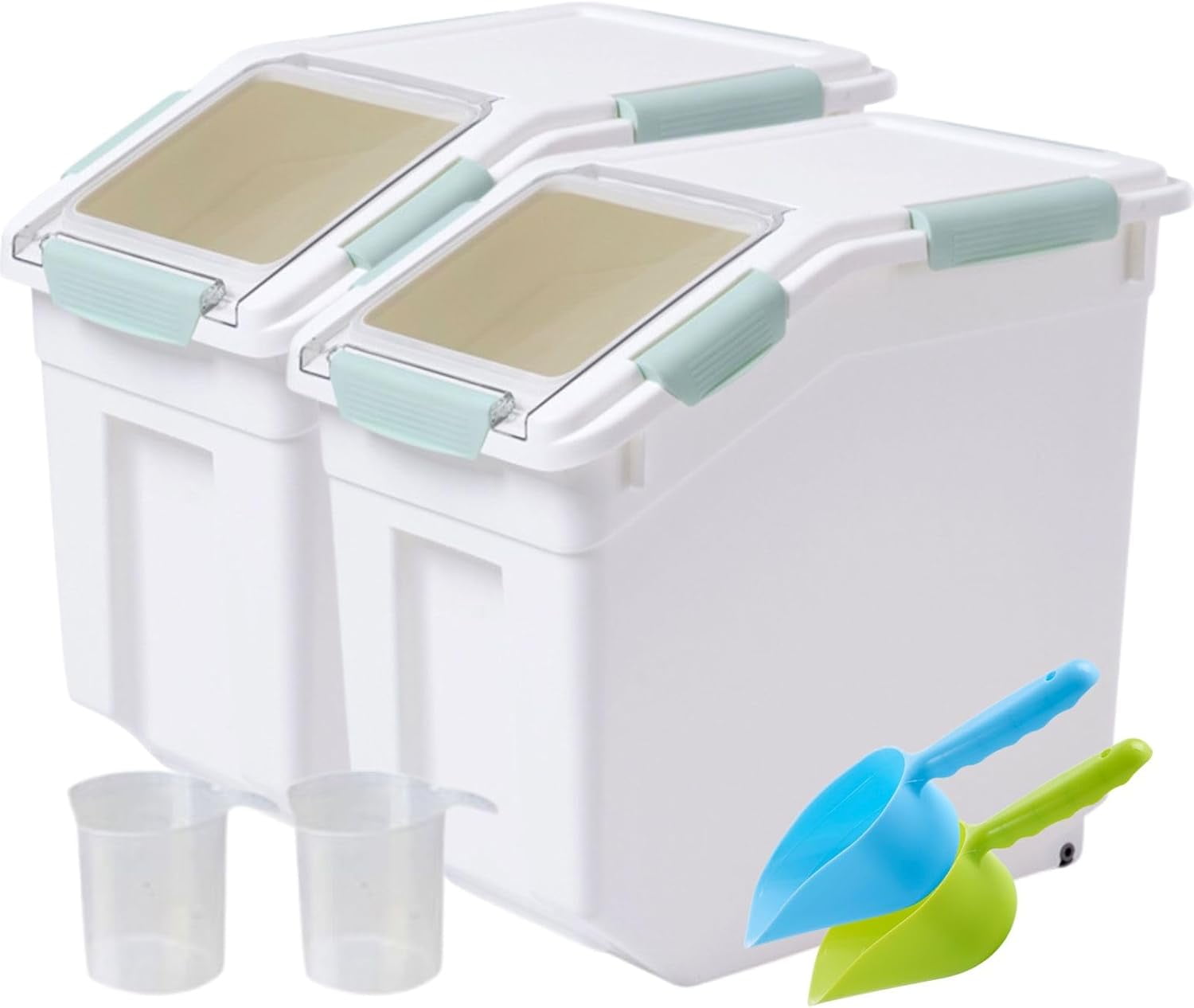 Rice Container, Large Airtight Flour Storage Container with Wheels ...
