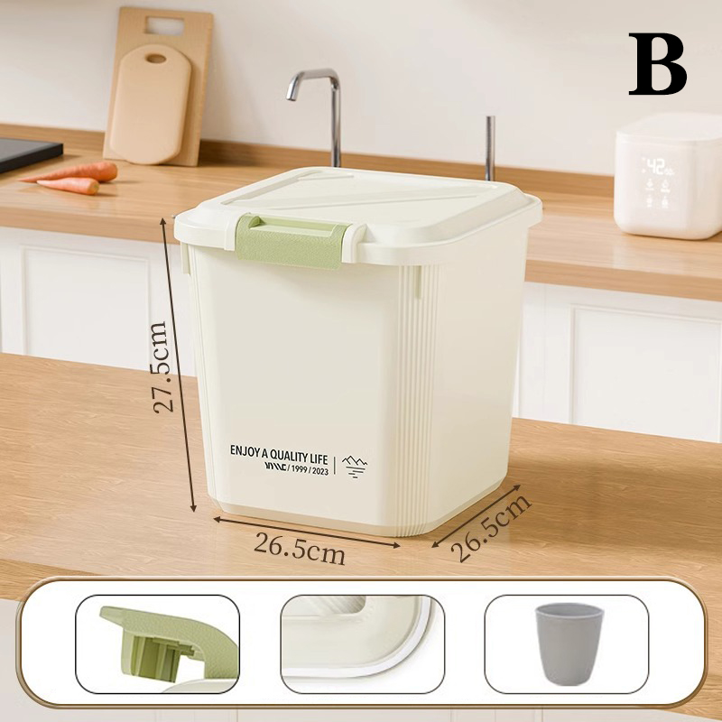 Rice Container Rice Storage Box Sealed Cereal Dispenser With Buckle ...