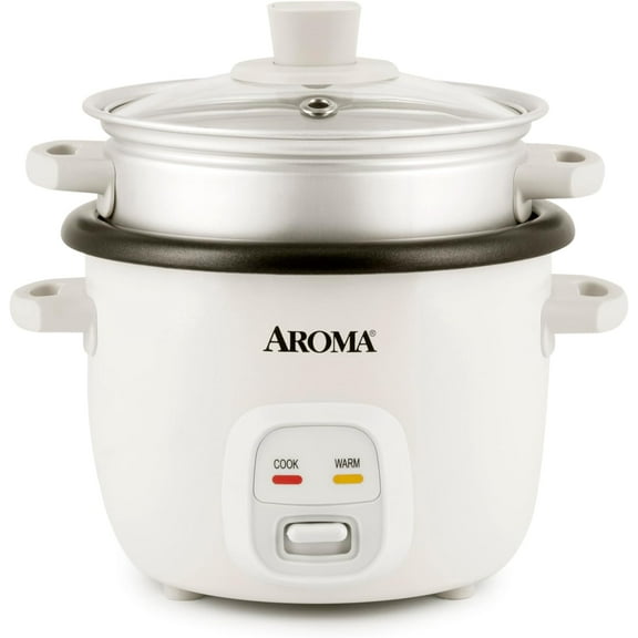 Rice Cooker, 2-Cup (Uncooked) / 4-Cup (Cooked), Steamer, Grain Cooker, Soup Maker, Oatmeal Cooker, Auto Keep Warm, 1 Qt, White, ARC-302-1NG