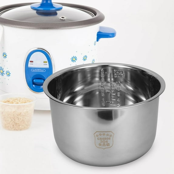 Rice Cooker Inner Pot 5.28Qt Stainless Steel Liner with Scale Design for Cooking Rice Baking and Pressure Cooker Compatible