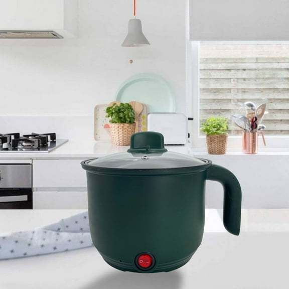 Rice Cooker Mini Non Stick Pot, under $5! Ke1Clo 6.69x6.69x5.31inch Electric Cooking Pot, Multi-functional Pot for Dorm Office Travel (Green)