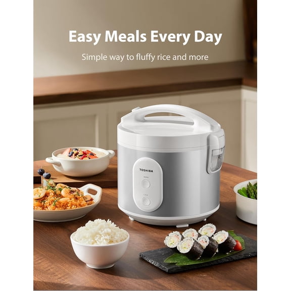 Rice Cooker & Steamer 5.5 Cup with Non-Stick Pot, One Touch & Keep Warm, for Family Use