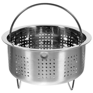 Rice Cooker Steamer Basket Stainless Steel Steaming Basket Food Steamer Basket with Handle, Size: 22X22X6.2CM