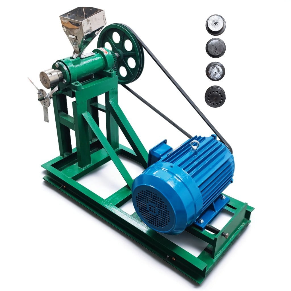 Rice Corn Feed Puffing Extruder Machine 220V 3PH 7.5KW with 4 Molds ...