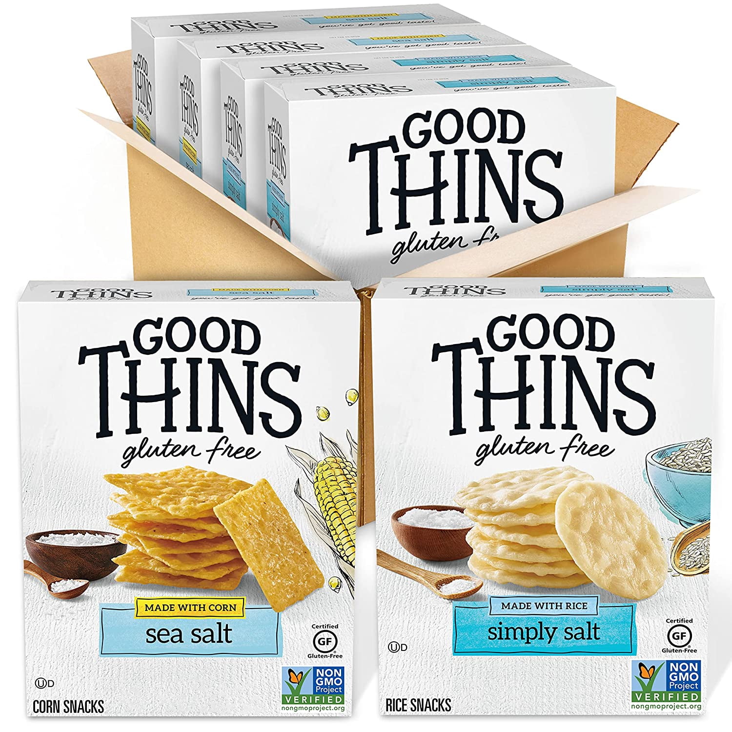 Rice & Corn Snacks Gluten Free Crackers Variety Pack, 4 Boxes - Walmart.com