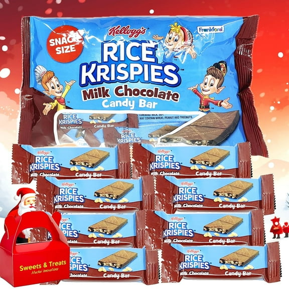Rice Krispies Milk Chocolate Candy Bars 1 Bag  Individually Wrapped Snack Size Bars for Halloween Trick Treat Party Favor Classroom Exchange
