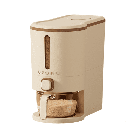 Rice Dispenser 11 Lbs, Rice Storage Container Sealed Moisture Proof with Measuring Cup for Kitchen Pantry Household(Brown)