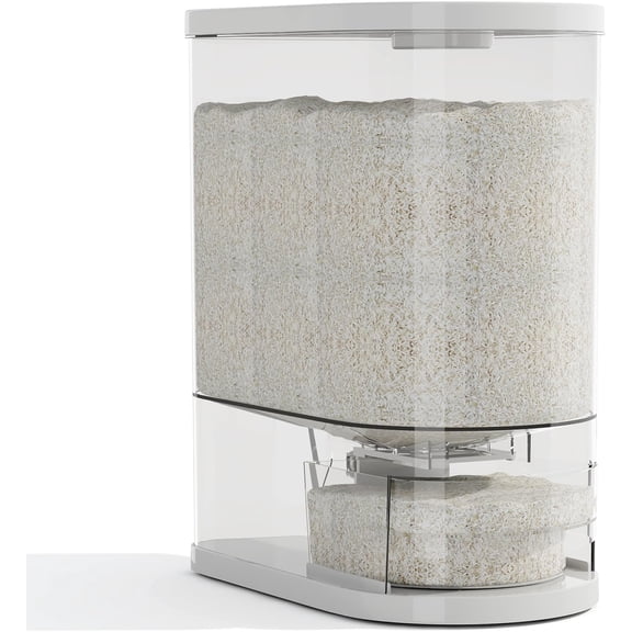 Rice Dispenser 22 Lbs(10kg), Rice Holder Storage Container with Measuring Cup, Clear Cereal Dry Food Grain Dispenser for Kitchen Pantry Household Organization, BPA Free