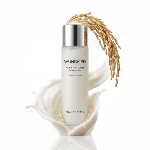 WUNDMED Milk Skin Toner with Rice Extract – Brightening & Hydrating Milky Facial Toner for All Skin Types, Alcohol-Free Witch Hazel & Niacinamide, 5.07 fl.oz.