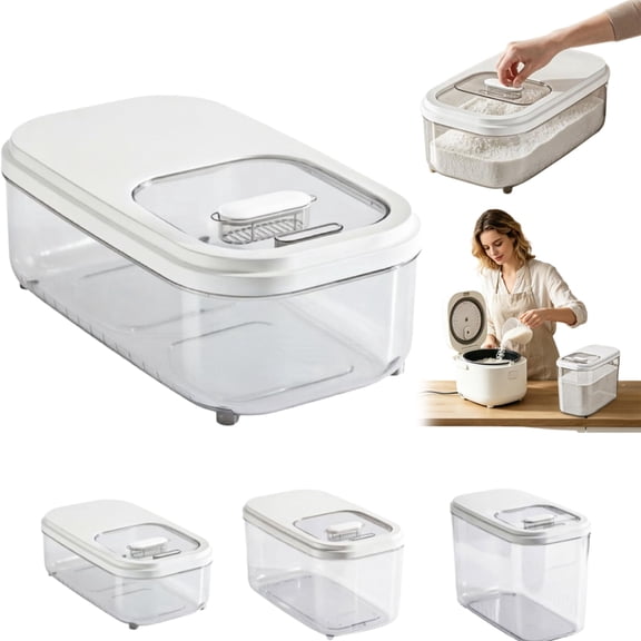 Rice Flour Storage Container with Sliding Lid - 33 Lbs Large Rice Container, Tall and Narrow Food Storage Flour Bin for Kitchen Pantry Grains, Pet Dog Cat Food Storage Container