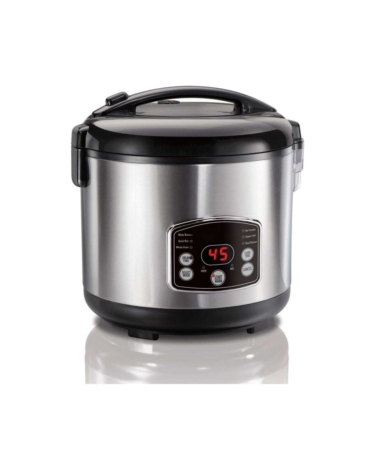 Rice & Hot Cereal Cooker, 2-in-1 Steam/Rinse Basket, Delay Start & Auto Keep-Warm, Nonstick Pot