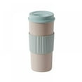 thumbnail image 1 of Rice Husk Fibre, BPA-Free, Double Wall Insulation Reusable Coffee Cups, On-The-Go Travel Mug, Screw Tight Lid, Textured Grip, Ultra Lightweight, 1 of 5
