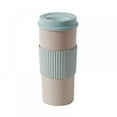 thumbnail image 1 of Rice Husk Fibre, BPA-Free, Double Wall Insulation Reusable Coffee Cups, On-The-Go Travel Mug, Screw Tight Lid, Textured Grip, Ultra Lightweight, 1 of 5