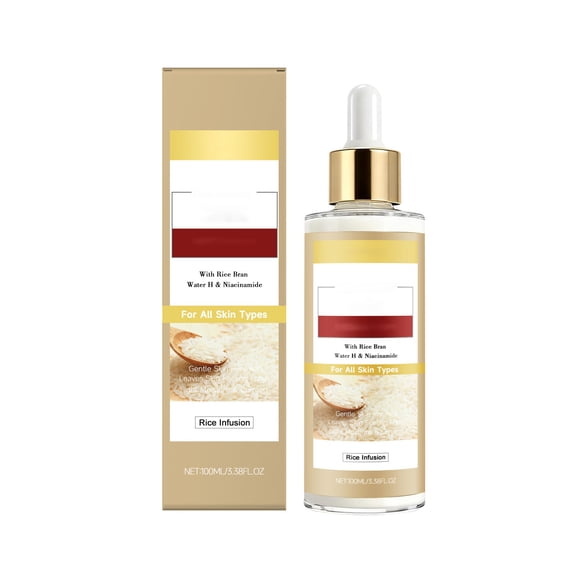 Rice Infusion Facial Serum, 100ml with Rice Bran Water & Niacinamide, Gentle Skin Renewal & Light Moisturizing, Suitable for All Skin Types