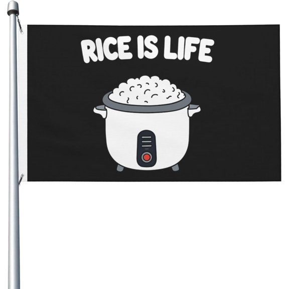 Rice Is Life Flag For Room Guys Double Sided Novelty Flags Outdoor Banner For Party 3x5 Ft, Rice Is Life Tapestry For Bedroom