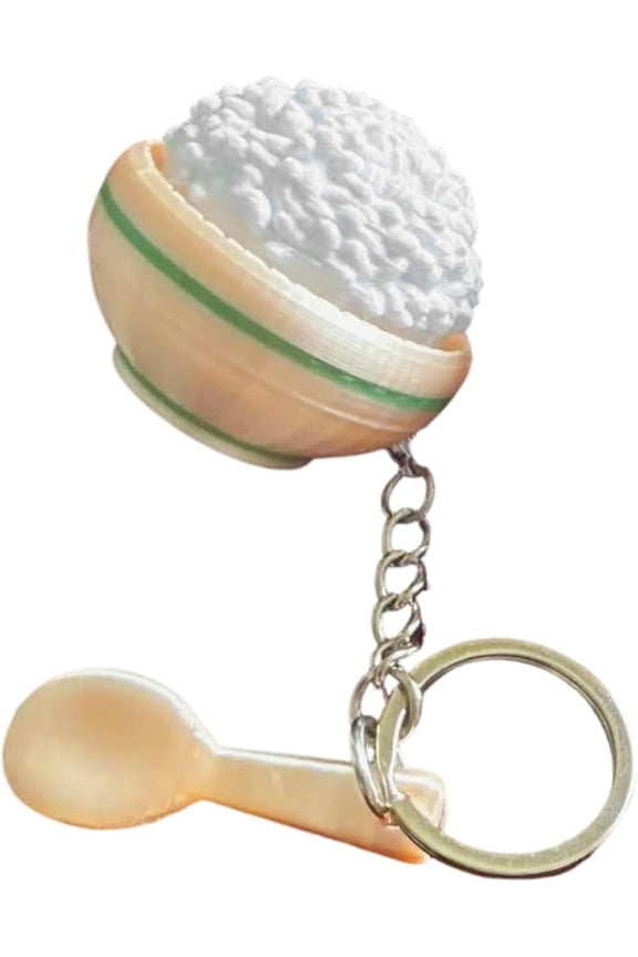 Rice Keyboard Fidget Toy–Crisp Sound, Rice Keyboard Clicker Fidget, Funny Stress Relief Cute Fidgets Clicker Rices Keychain, Cute Anxiety Toys for Adults At Work, Travel, Home