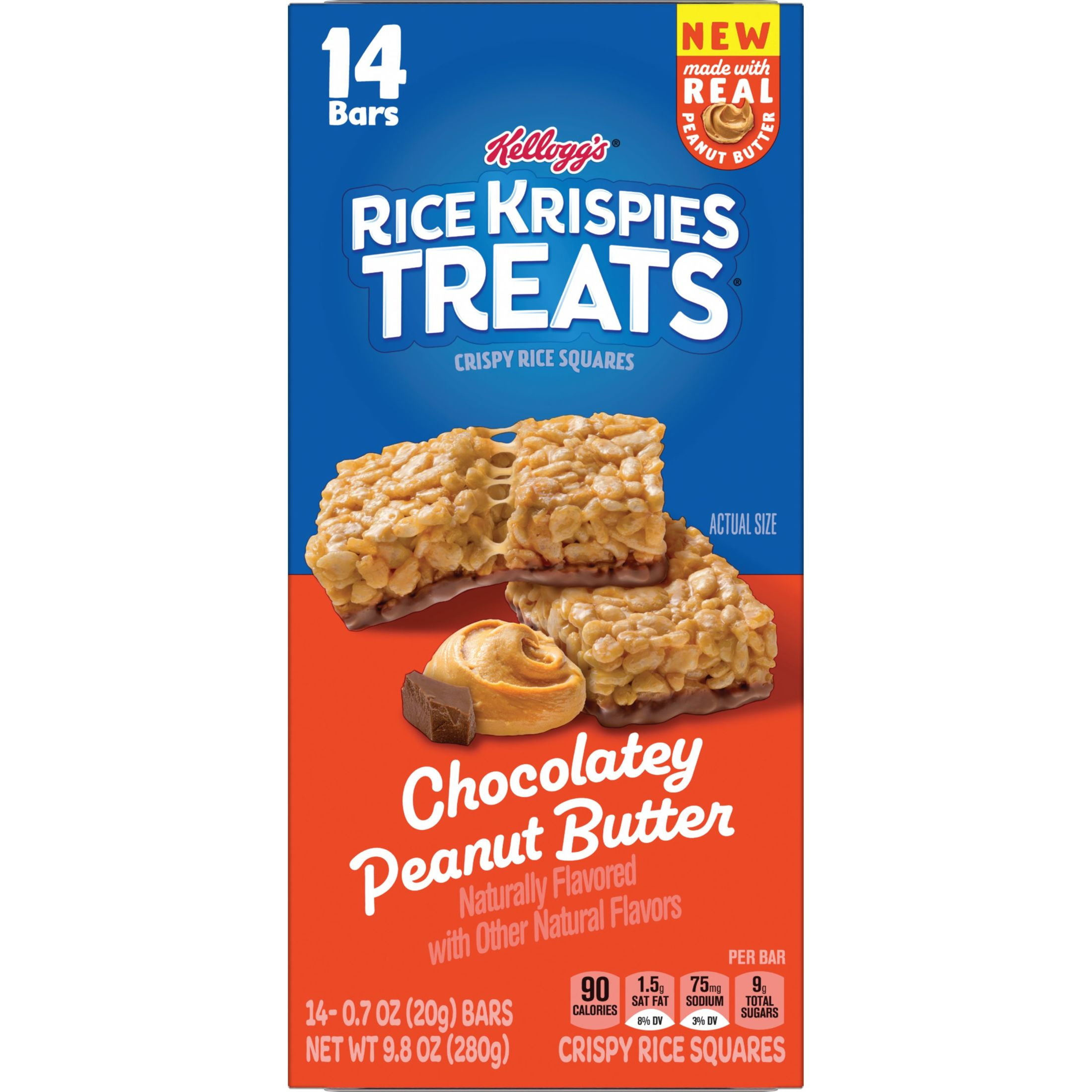 Rice Krispies Treats Chocolatey Peanut Butter Chewy Crispy Rice Squares, Ready-to-Eat.Pack Of 1
