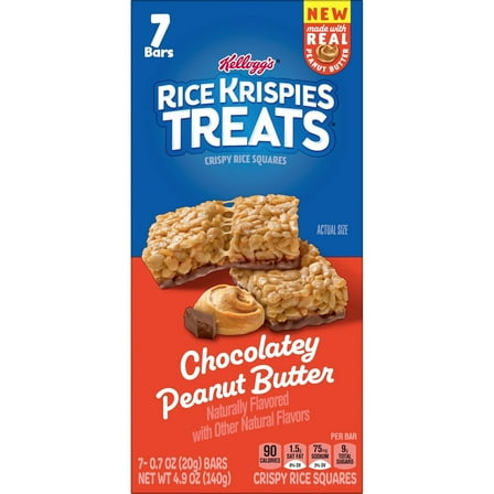 Rice Krispies Treats Chocolatey Peanut Butter Chewy Crispy Rice Squares, 9.8 oz, 7 Count
