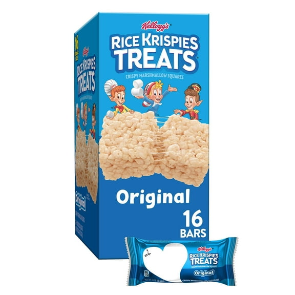 Rice Krispies Treats Crispy Marshmallow Squares, Kids Snacks, Snack Bars, Original, 12.4Oz Box (16 Bars) Packaging May Vary - Pack of 3
