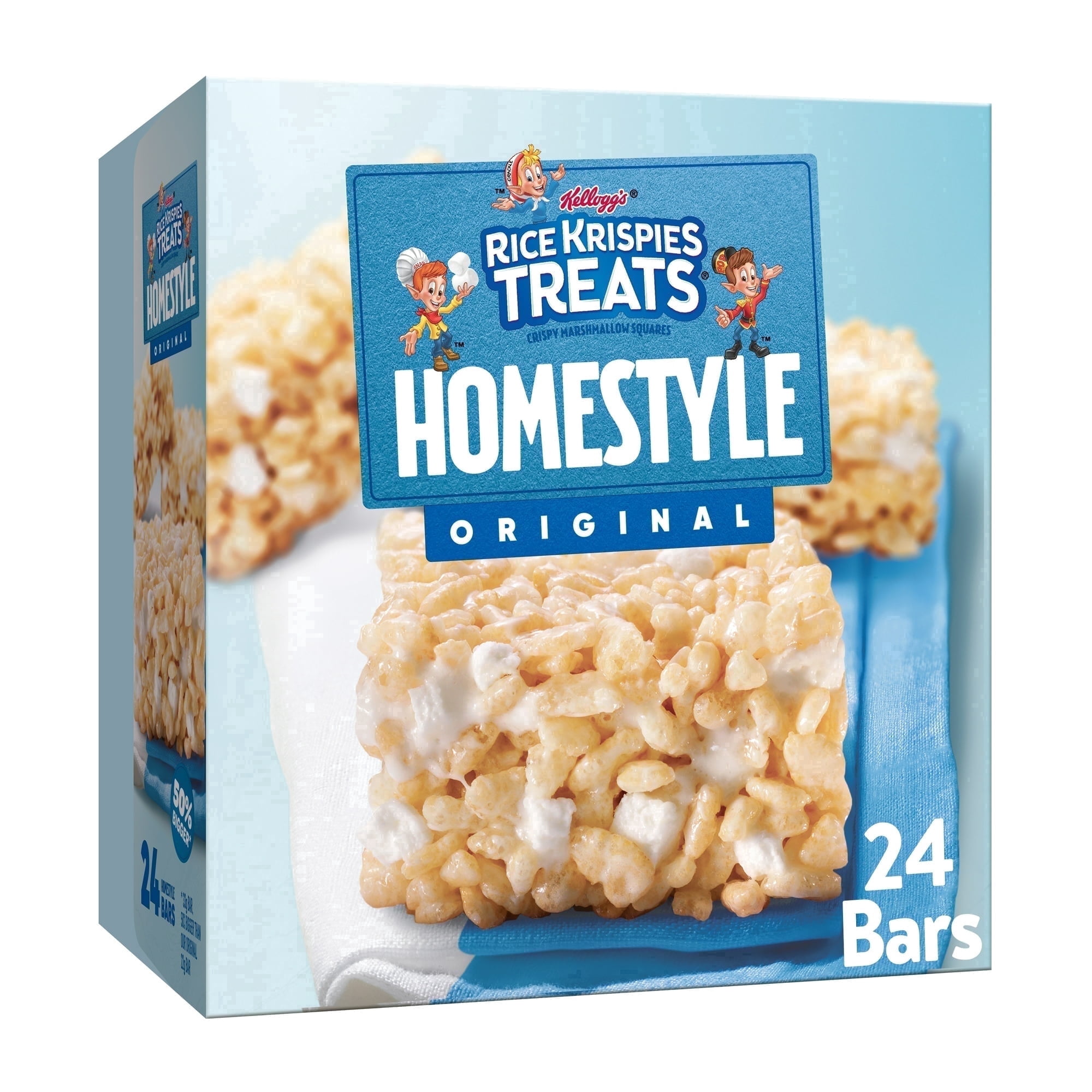 Rice Krispies Treats Homestyle Original Chewy Crispy Marshmallow Squares, Kids Snacks, 27.9 oz, 24 Count