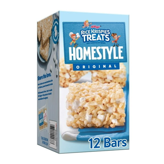 Rice Krispies Treats Homestyle Original Chewy Crispy Marshmallow Squares, Kids Snacks, 13.96 oz, 12 Count