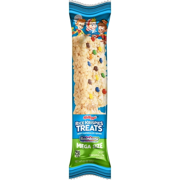 Rice Krispies Treats Mega Bars Rainbow Chewy Marshmallow Snack Bars, Kids Snacks, 2.1 oz