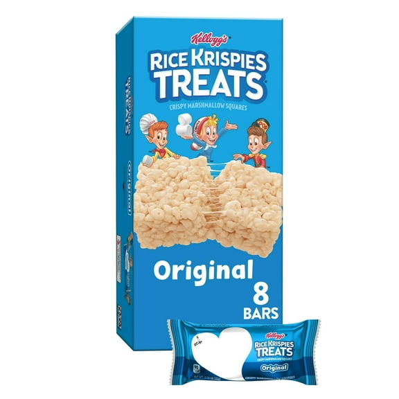 Rice Krispies Treats Original Chewy Crispy Marshmallow Squares, Ready-to-Eat, 6.2 oz, 8 Count(Pack of 2)