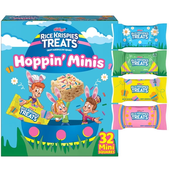 Rice Krispies Treats Easter Minis with Colorful Sprinkles Crispy Mini Marshmallow Squares, 32 Count