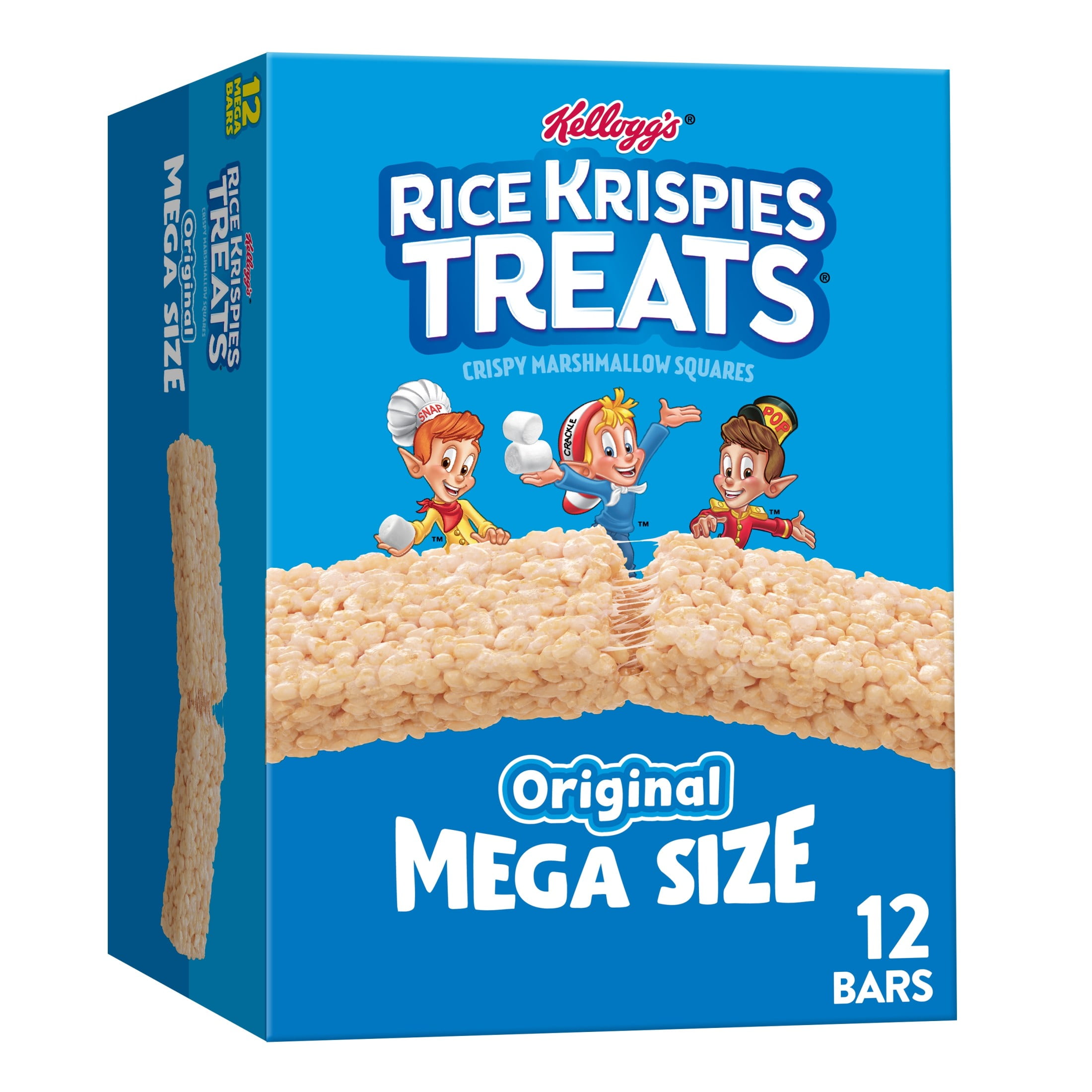 Rice Krispies Treats Original Chewy Large Marshmallow Snack Bars, Kids Snacks, 26.4 oz, 12 Count