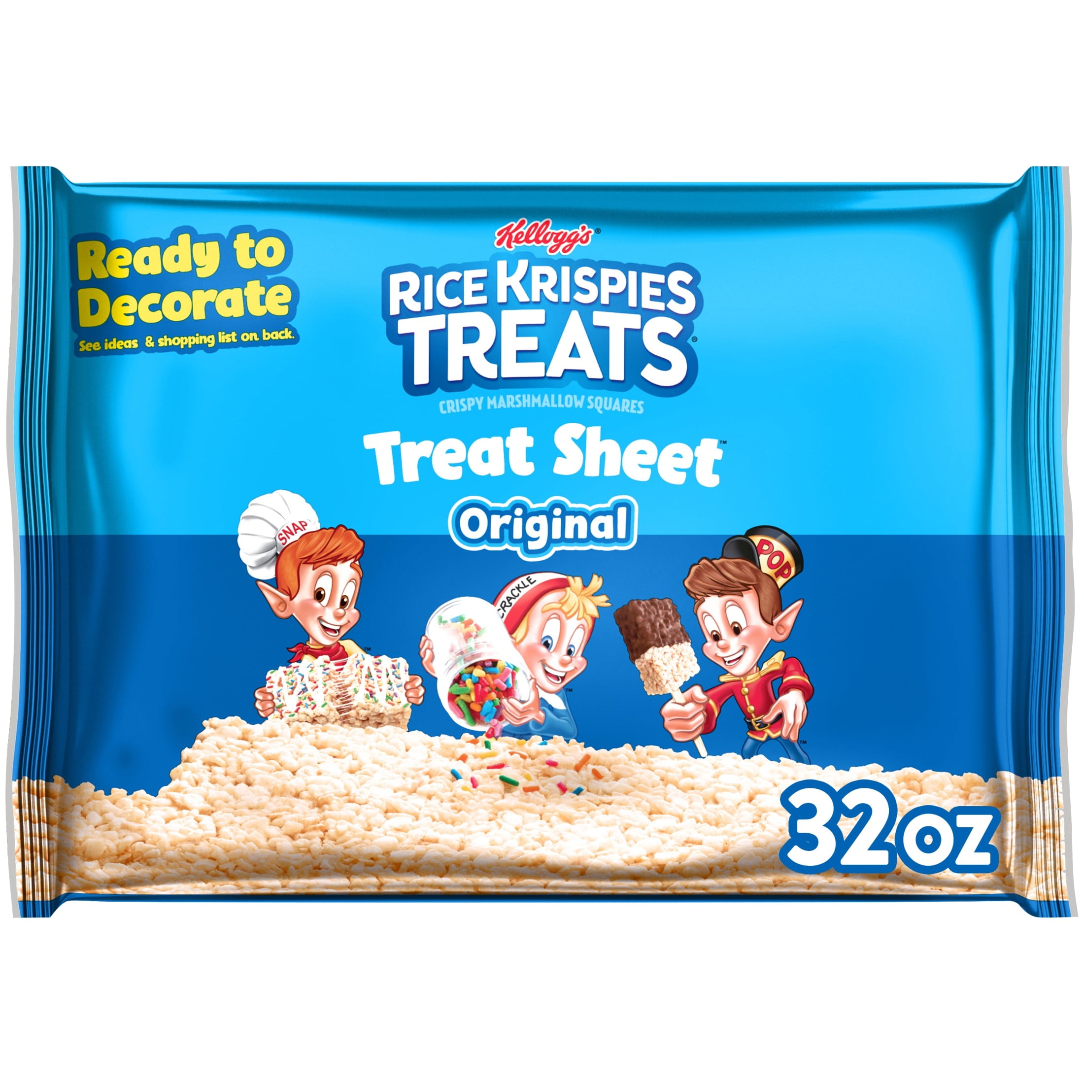 Rice Krispies Treats Original Chewy Marshmallow Treat Sheet, Kids Snacks, 32 oz