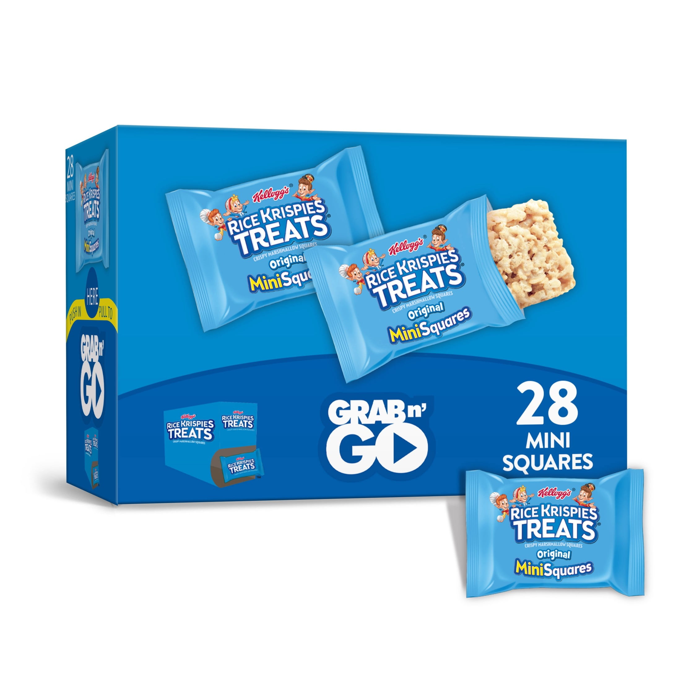 Rice Krispies Treats Original Chewy Mini Marshmallow Snack Bars, Kids Snacks, 10.9 oz, 28 Count