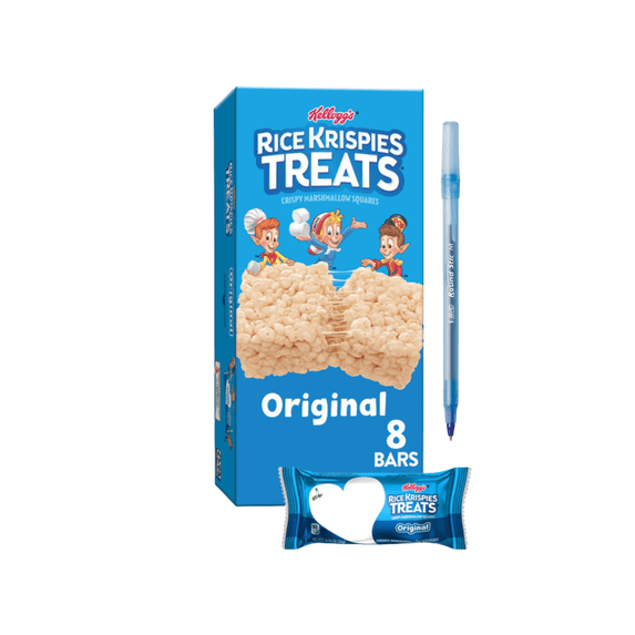 Rice Krispies Treats Original Crispy Marshmallow Squares, Kids Snacks, Single Serve, 8 Count