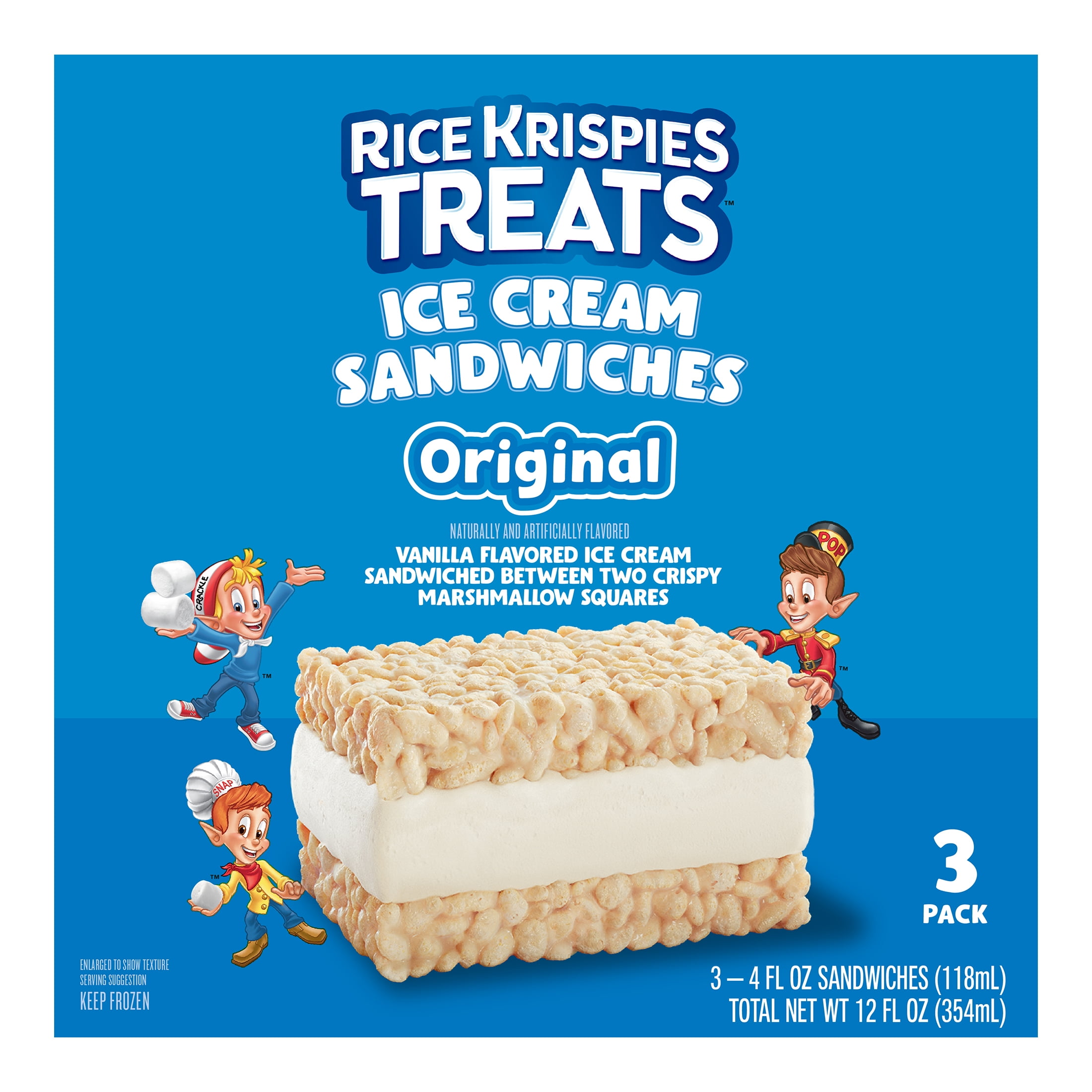 Rice Krispies Treats Original Ice Cream Sandwiches, 4 fl oz., 3 Pack