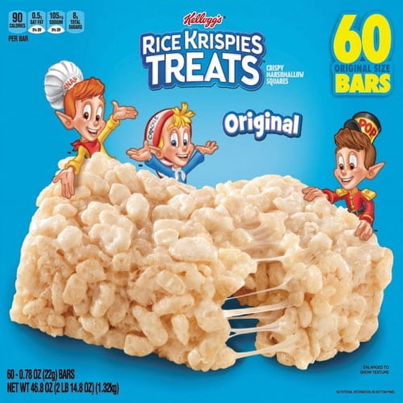 Rice Krispies Treats, Original Marshmallow, 0.78 Oz Pack, 60/carton | Bundle of 2 Cartons
