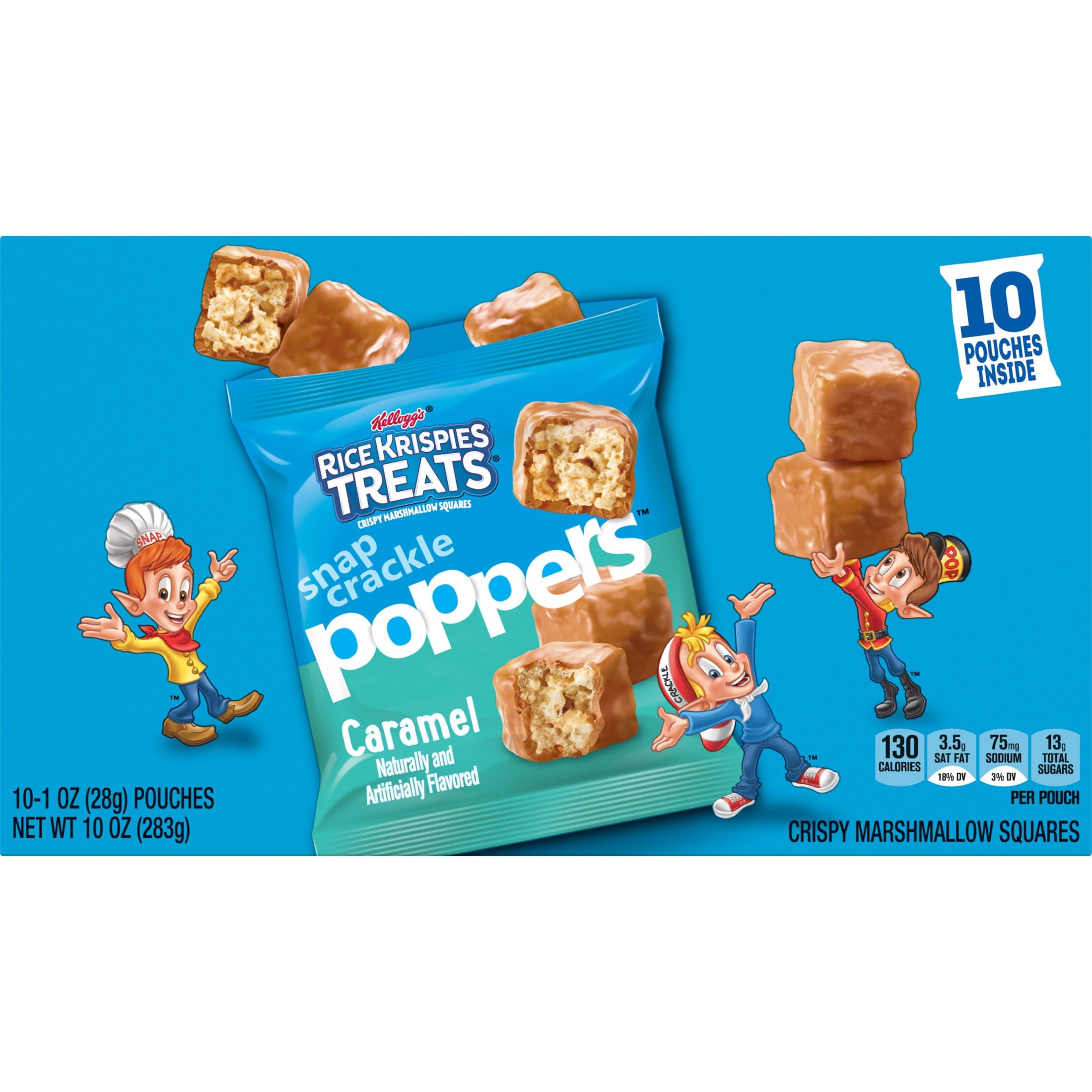 Rice Krispies Treats Poppers Caramel Chewy Crispy Marshmallow Squares, 10 oz, 10 Count