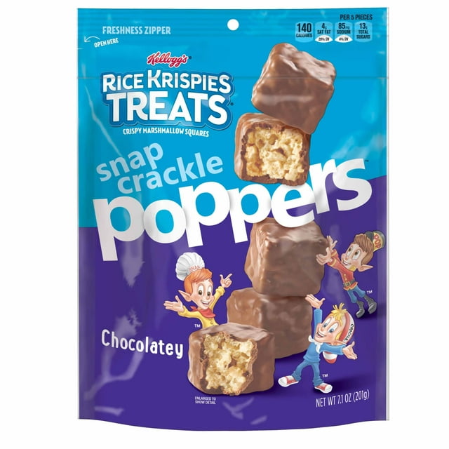 Rice Krispies Treats Poppers Chocolatey Chewy Crispy Marshmallow Squares, 7.1 oz