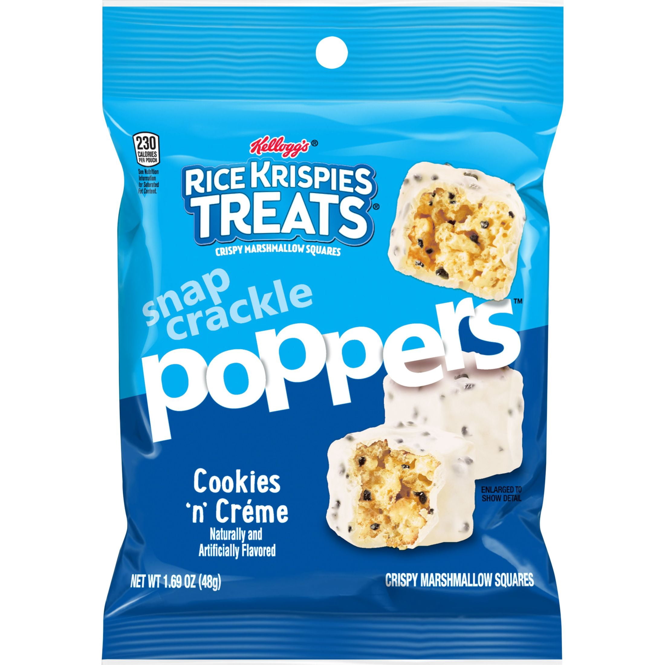 Rice Krispies Treats Poppers Cookies'n'Creme Chewy Marshmallow Breakfast Bites, 1.69 oz