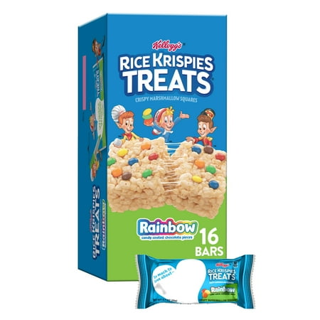 Rice Krispies Treats Rainbow Chewy Marshmallow Snack Bars, 11.2 oz, 16 Count