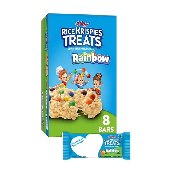 Rice Krispies Treats Snack Bars with Rainbow Pieces (Pack of 8)