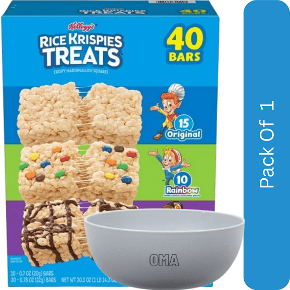 Rice Krispies Treats Variety Pack, 40 ct. with white bowl by OMA