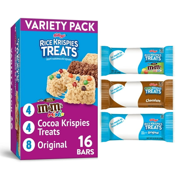 Rice Krispies Treats Variety Pack Chewy Marshmallow Snack Bars, 12.4 oz, 16 Count